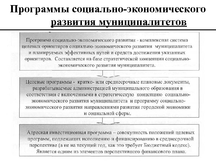 Программы социально-экономического развития муниципалитетов 