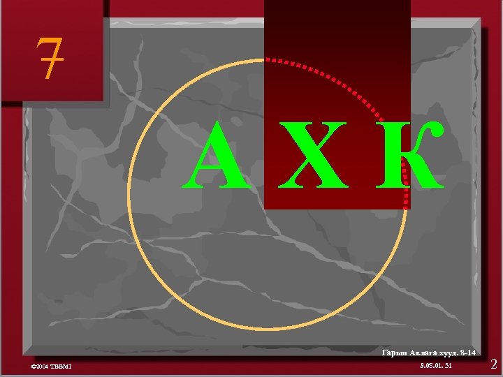 7 АХК Гарын Авлага хууд. 8 -14 © 2004 TBBMI 8. 0 S. 01.