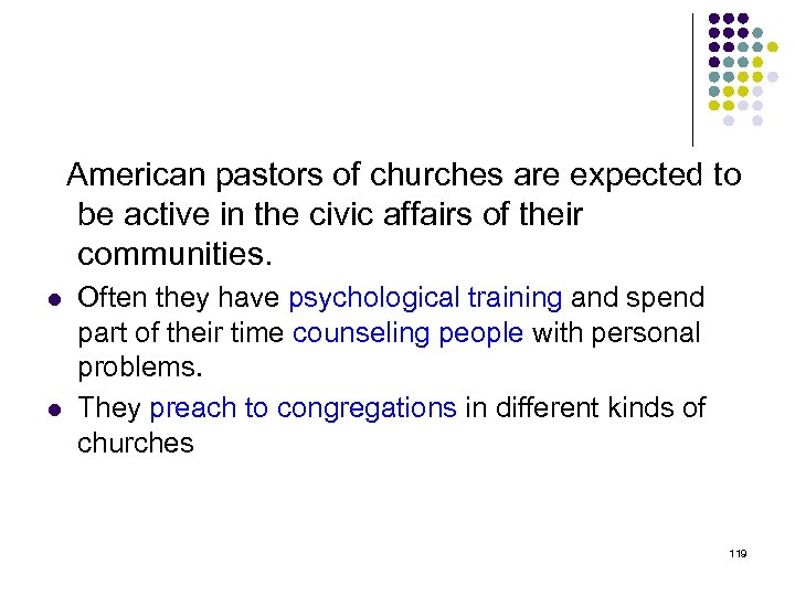  American pastors of churches are expected to be active in the civic affairs