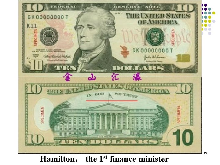 Hamilton， the 1 st finance minister 13 
