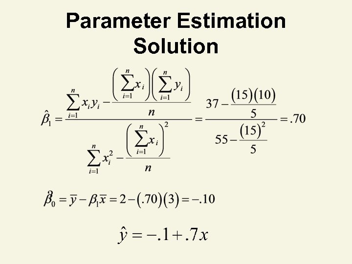 Parameter Estimation Solution 