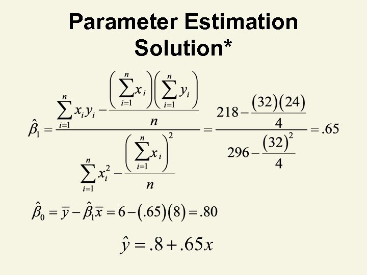 Parameter Estimation Solution* 