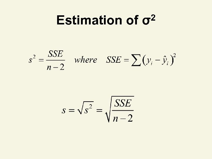 Estimation of σ2 