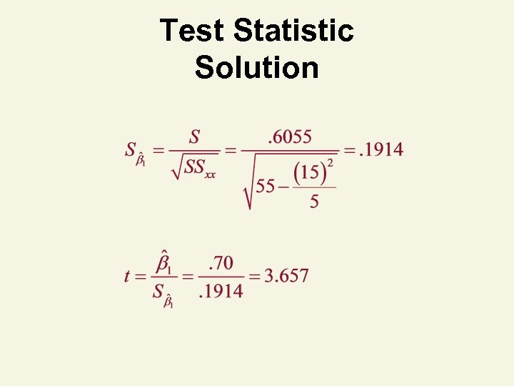 Test Statistic Solution 