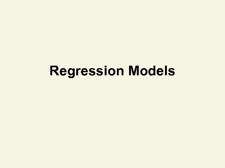 Regression Models 