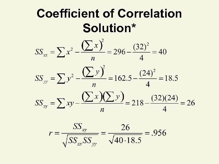 Coefficient of Correlation Solution* 