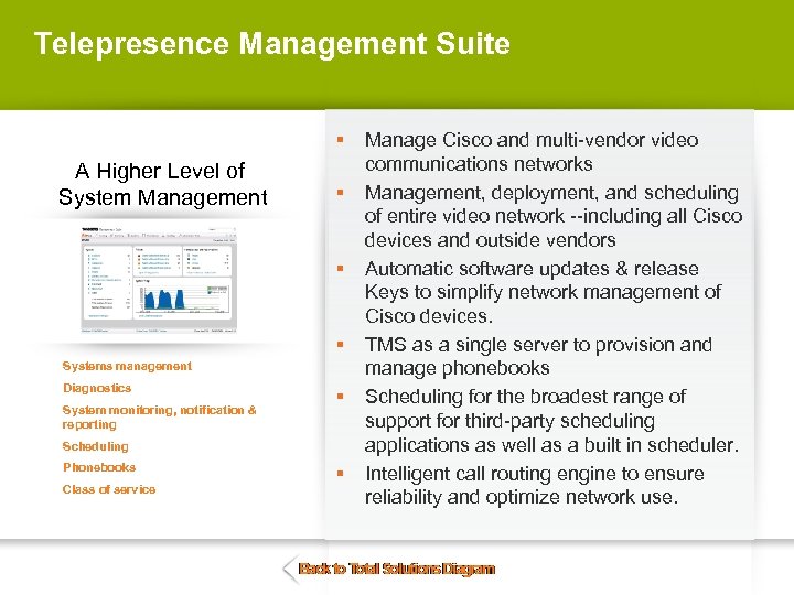 Telepresence Management Suite § A Higher Level of System Management § § § Systems