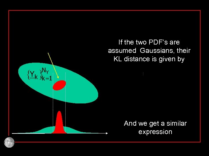 If the two PDF’s are assumed Gaussians, their KL distance is given by And