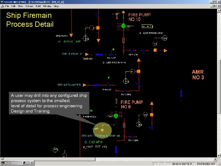 Ship Firemain Process Detail A user may drill into any configured ship process system