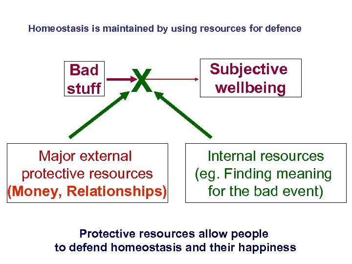 Homeostasis is maintained by using resources for defence Bad stuff X Major external protective