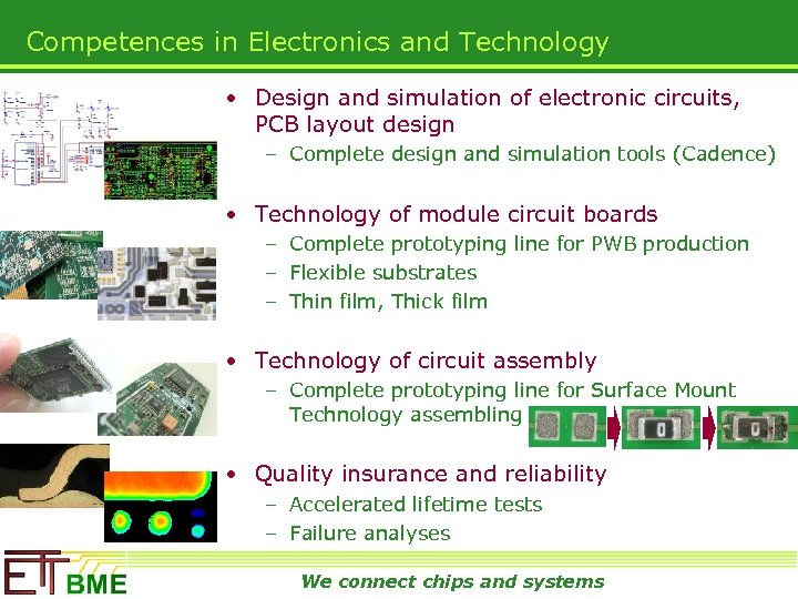 Competences in Electronics and Technology • Design and simulation of electronic circuits, PCB layout