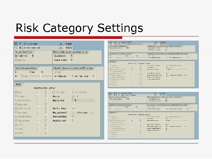 Risk Category Settings 