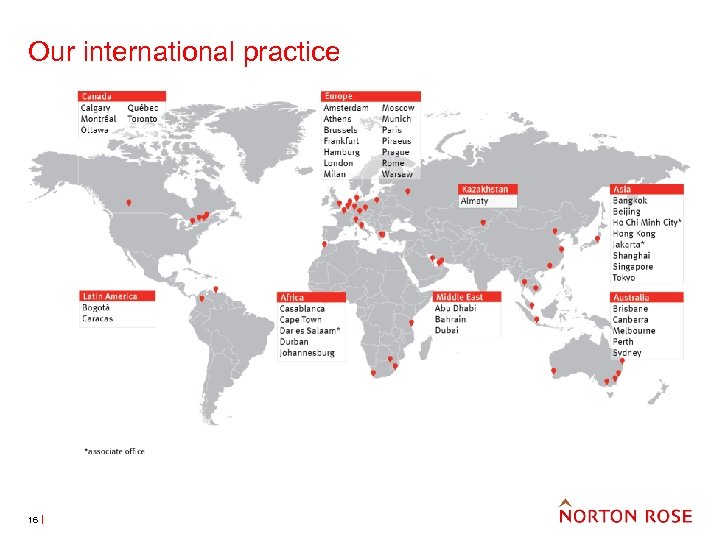Our international practice 16 