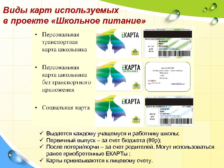 Электронная карта питания школьника