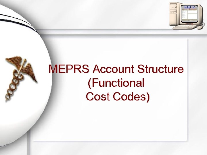 MEPRS Account Structure (Functional Cost Codes) 