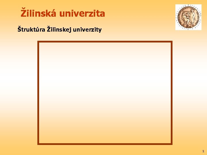 Žilinská univerzita Štruktúra Žilinskej univerzity 2 