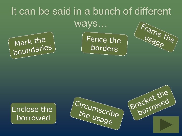 It can be said in a bunch of different ways… Fra rk the Ma