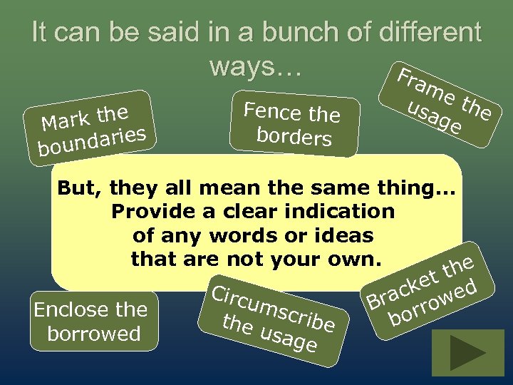 It can be said in a bunch of different ways… Fra rk the Ma