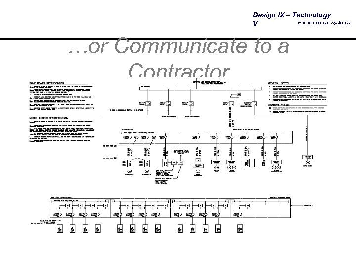 Design IX – Technology Environmental Systems V …or Communicate to a Contractor 