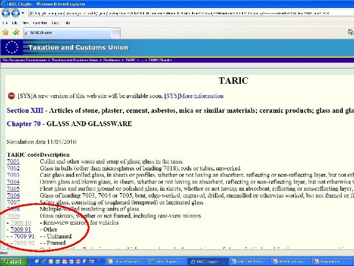 1. идентификација тарифног броја a) Коришћењем ТARIC базе и водича за пословање са ЕУ