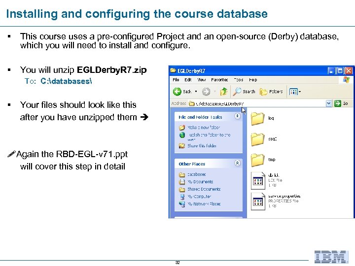 Installing and configuring the course database § This course uses a pre-configured Project and