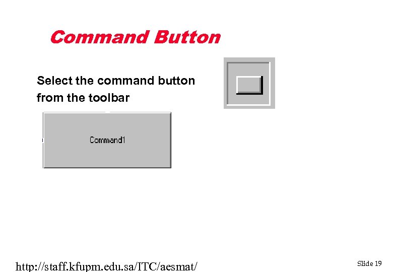 Command Button Select the command button from the toolbar http: //staff. kfupm. edu. sa/ITC/aesmat/