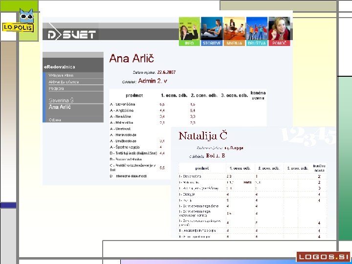 Pregled podatkov učenca 