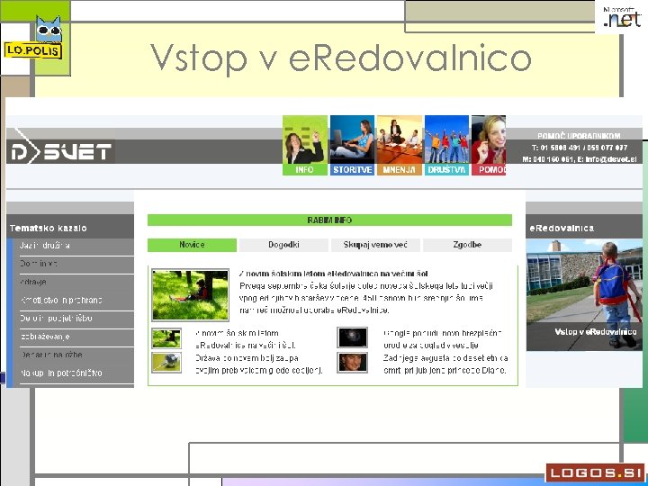 Vstop v e. Redovalnico 