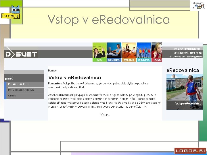 Vstop v e. Redovalnico 