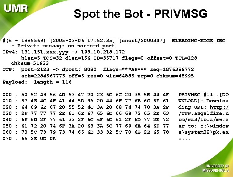 Spot the Bot - PRIVMSG #(6 - 1885569) [2005 -03 -06 17: 52: 35]