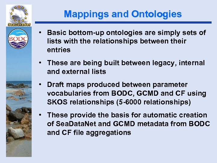 Mappings and Ontologies • Basic bottom-up ontologies are simply sets of lists with the