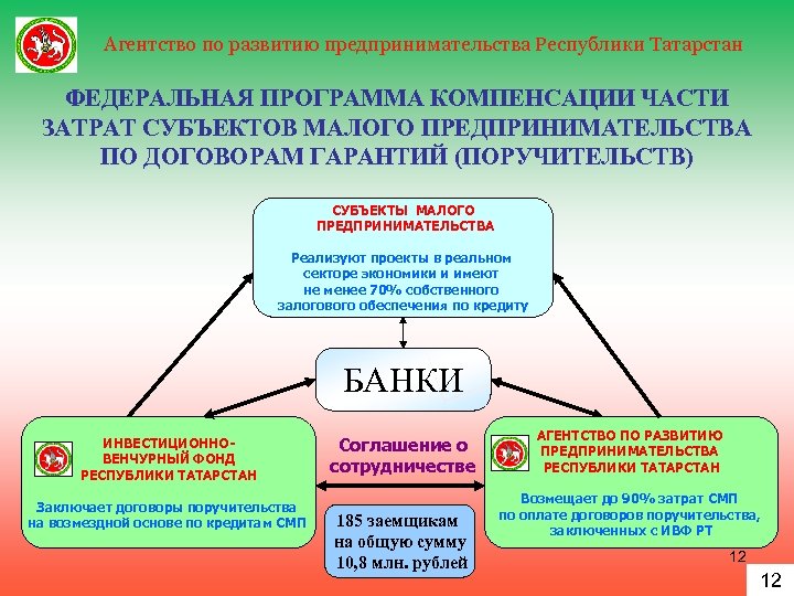 Агентство по развитию предпринимательства Республики Татарстан ФЕДЕРАЛЬНАЯ ПРОГРАММА КОМПЕНСАЦИИ ЧАСТИ ЗАТРАТ СУБЪЕКТОВ МАЛОГО ПРЕДПРИНИМАТЕЛЬСТВА