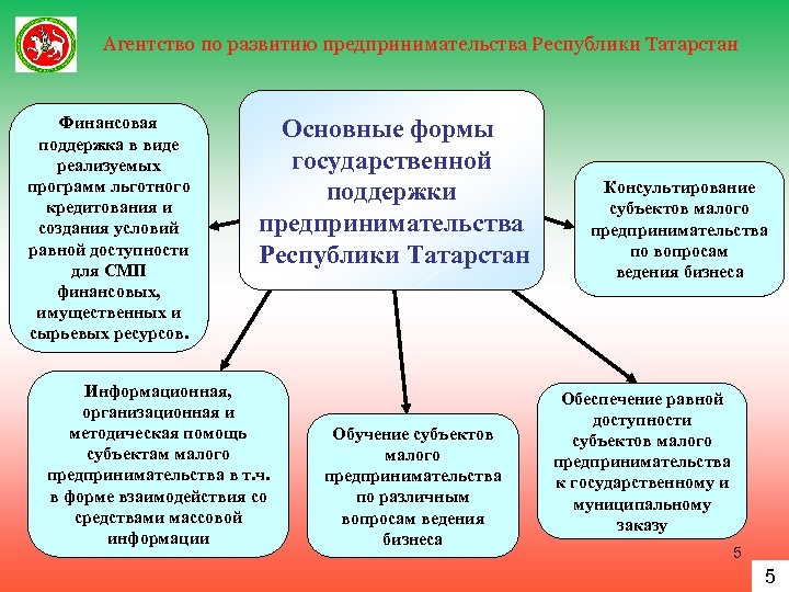 Агентство по развитию предпринимательства Республики Татарстан Финансовая поддержка в виде реализуемых программ льготного кредитования