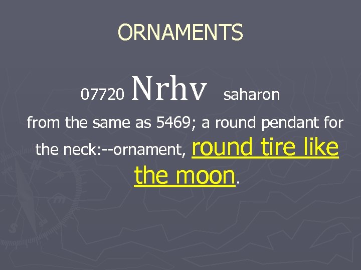 ORNAMENTS 07720 Nrhv saharon from the same as 5469; a round pendant for the
