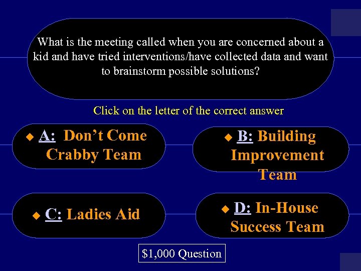 What is the meeting called when you are concerned about a kid and have