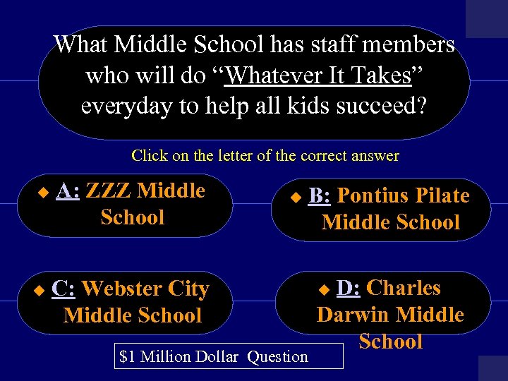What Middle School has staff members who will do “Whatever It Takes” everyday to