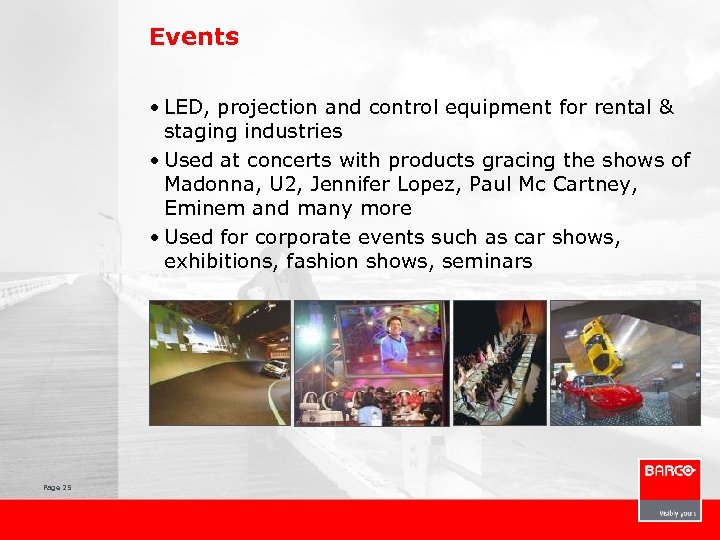 Events • LED, projection and control equipment for rental & staging industries • Used