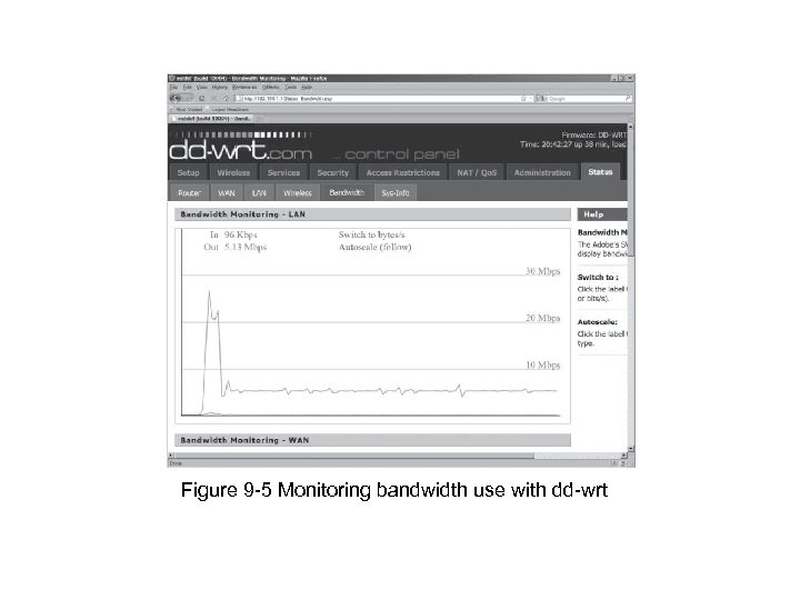 Figure 9 -5 Monitoring bandwidth use with dd-wrt 