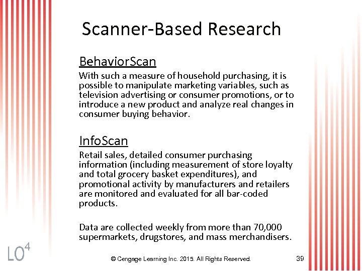 Scanner-Based Research Behavior. Scan With such a measure of household purchasing, it is possible