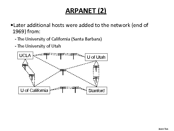 ARPANET (2) • Later additional hosts were added to the network (end of 1969)