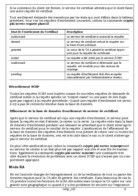 Si la connexion du client est fermée, le serveur de certificat attendra que le