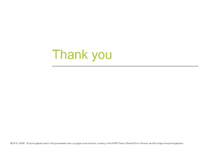 Thank you © 2010, WWF. All photographs used in this presentation are copyright protected