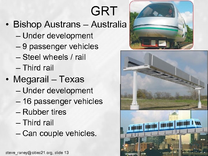 GRT • Bishop Austrans – Australia – Under development – 9 passenger vehicles –