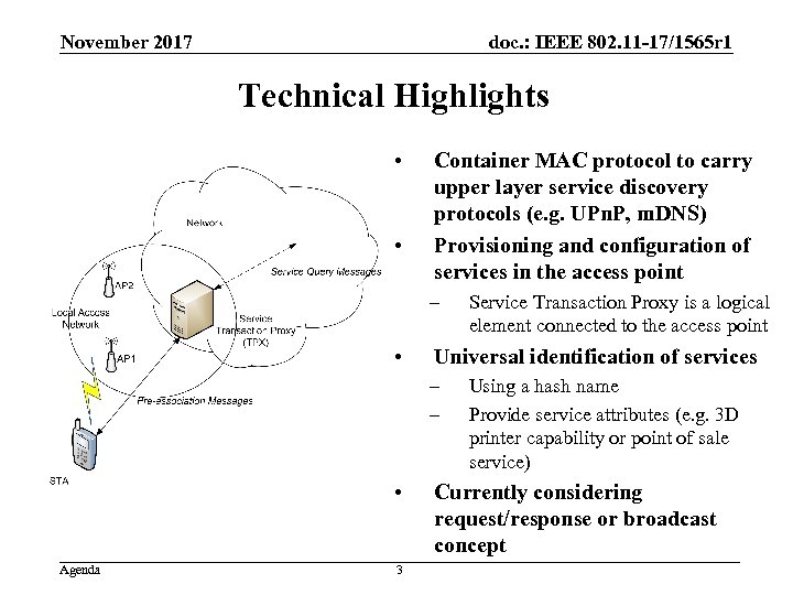 doc. : IEEE 802. 11 -17/1565 r 1 November 2017 Technical Highlights • •