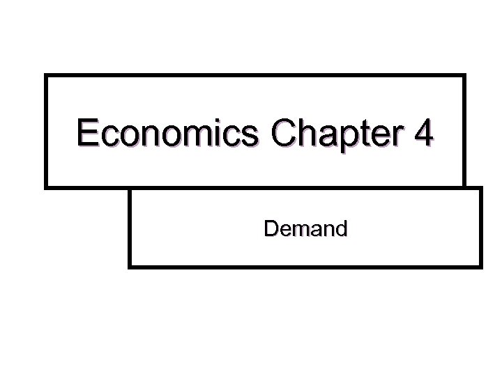 Economics Chapter 4 Demand 