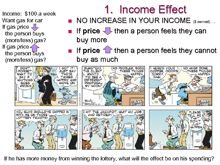 Income: $100 a week Want gas for car If gas price the person buys