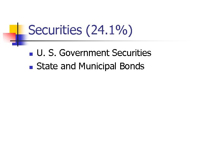 Securities (24. 1%) n n U. S. Government Securities State and Municipal Bonds 