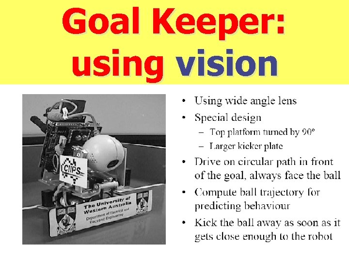 Goal Keeper: using vision 