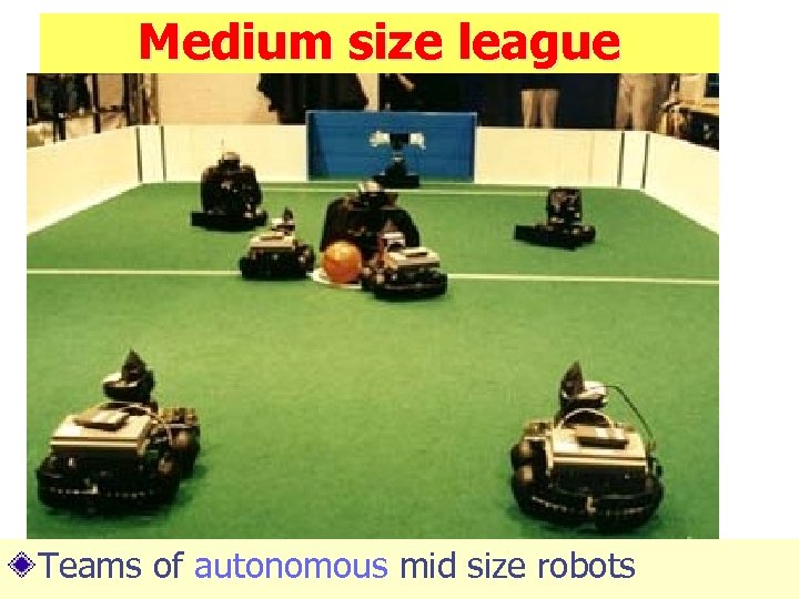 Medium size league Teams of autonomous mid size robots 