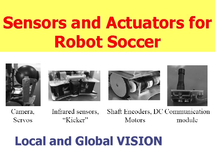 Sensors and Actuators for Robot Soccer Local and Global VISION 